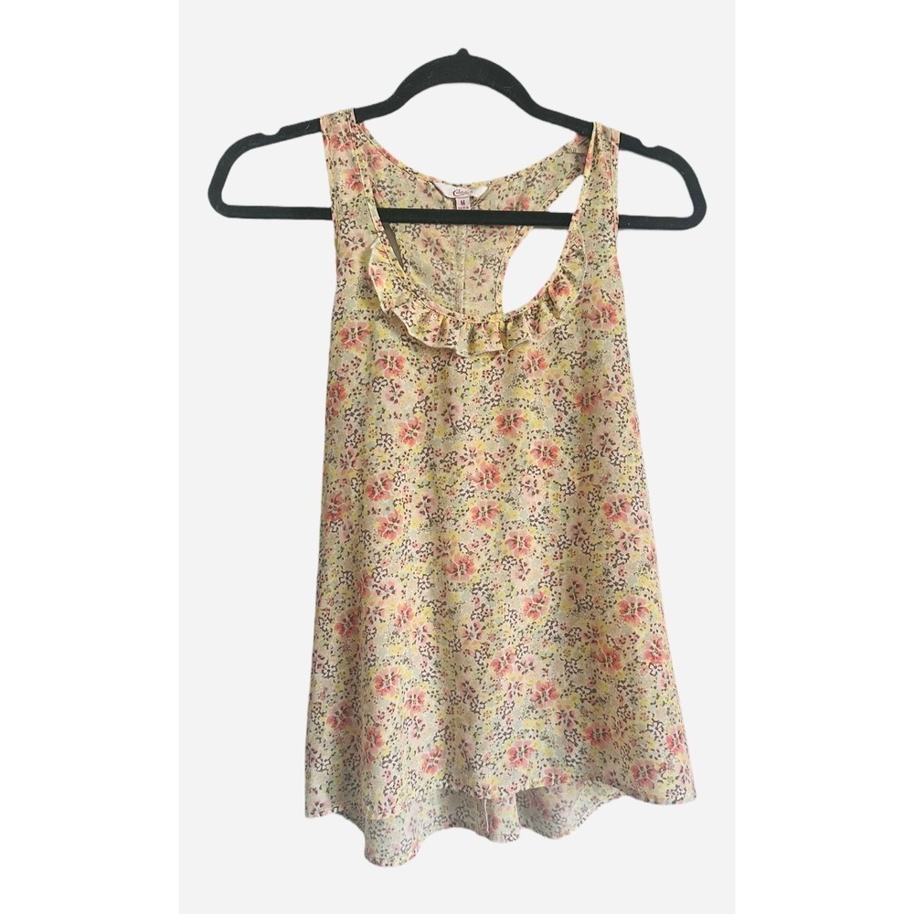 Candie's Y2K Style Racer Back Tank Floral Size Women's Medium